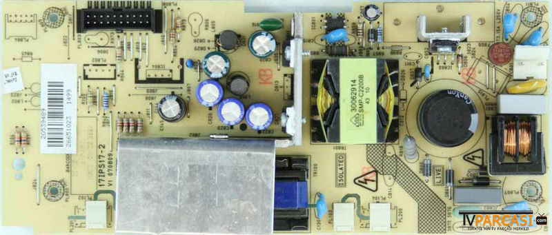 Platine Alimentation Techwood Ref 20539489 / 17IPS17-2 Pour TV VL22TV1201HD – Occasion