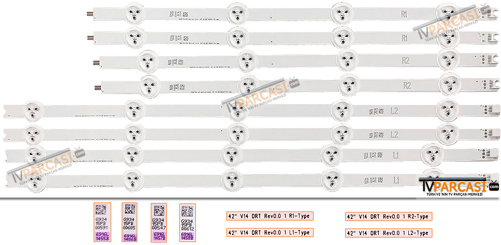 10 Tiras L1 L2 R1 R2 Con 5 Leds 42ln5200 Um 42ln5200 | Env&iacute;o Gratis