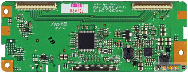  6871l-1355a, 1355a, 6870c0193a, 6870c-0193a, Lc370wxn-saa1 (t), T-con Board, Lg Philips, Lc370wxn-saa1, 6900l-0227b, Lg 37lg3000-za