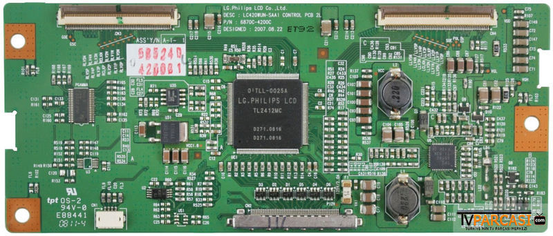 6871l-4200b, 4200b, 6870c-4200c, Lc420wun-saa1 Contrl Pcb 2l, T-con Board, Lg Philips, Lc420wun-saa1, Lc420wun-sla1