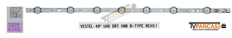 Strisce LED Per TV 49 Pollici - Compatibili Hitachi, JVC, Toshiba, VESTEL (VES490QNDL, 49HK15T74U, Ecc.)